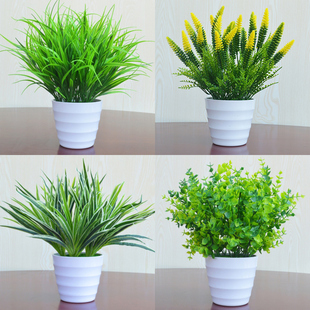 仿真植物盆栽花假绿植假花室内外装 饰塑料绿萝小盆景仿真花草摆件