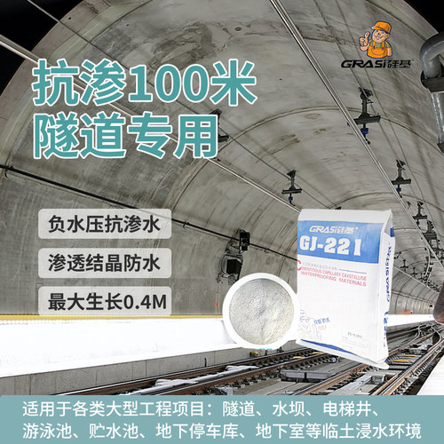 隧道抗渗水混凝土水泥基渗透结晶负压防水涂料电梯井地下室防潮 - 封面