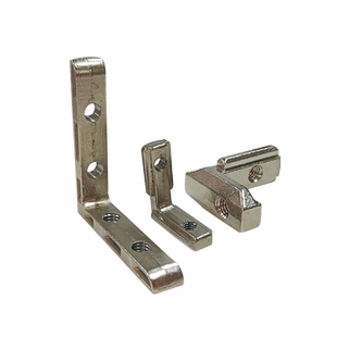 欧标铝型材配件隐藏直拐角2020/3030/4040内置角槽连接件顶丝固定