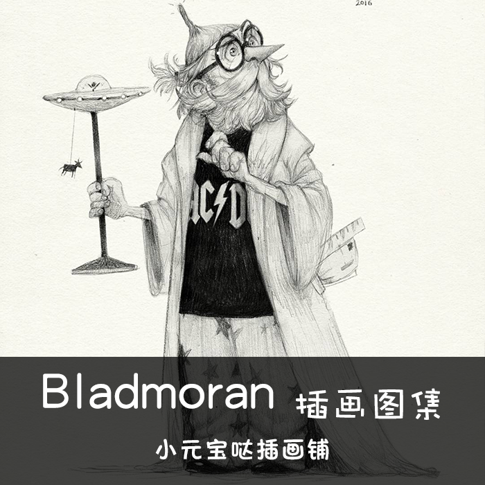 欧美速写手绘Bladmorn黑白线描手稿板绘iPad人物参考素材图集推荐