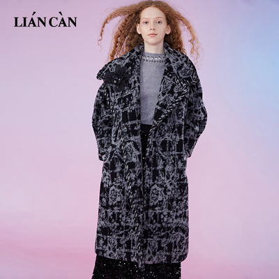 莲灿长款毛呢大衣女2025气质翻领呢子羊毛秋冬外套71EO463006