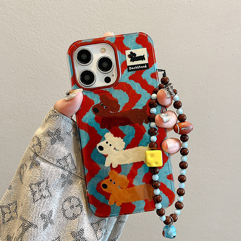 可爱情侣带手链苹果iPhone手机壳