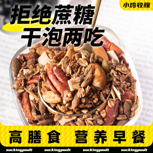 海盐巧克力烘焙燕麦片黑巧坚果即食低0非无糖脂脆麦片可可粉早餐