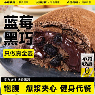 小鸡收腹全麦面包蓝莓黑巧欧包低0无糖精脂肪卡巧克力夹心零食品
