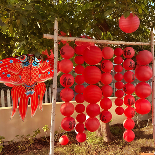 新款2026年灯笼马年庭院挂件古风手工连串挂饰户外炉煮茶场景布置