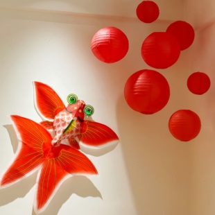 金鱼风筝灯笼挂饰2026新年店铺咖啡店门口布置装饰品喜庆元旦马年