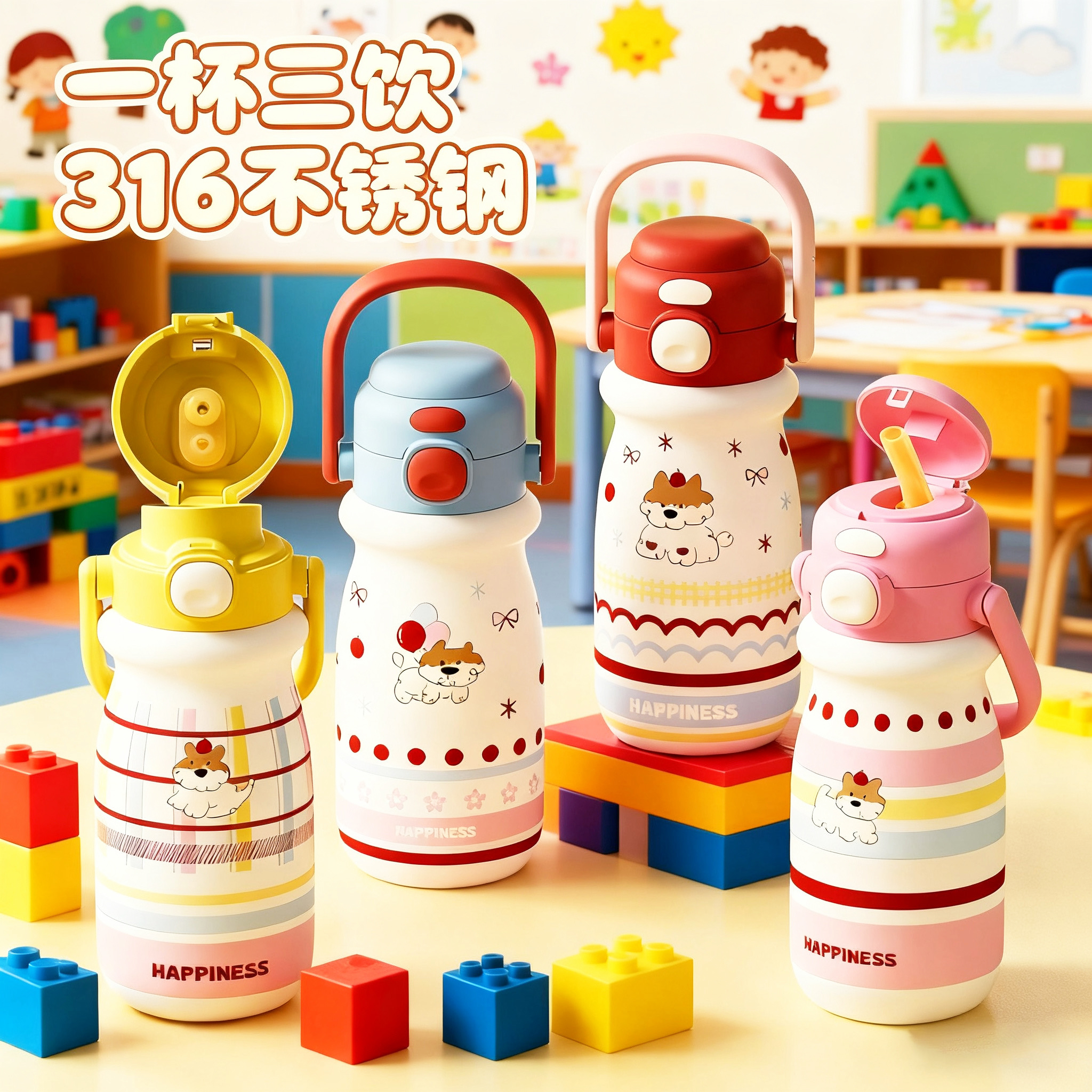【一盖双饮】儿童保温杯防烫防漏
