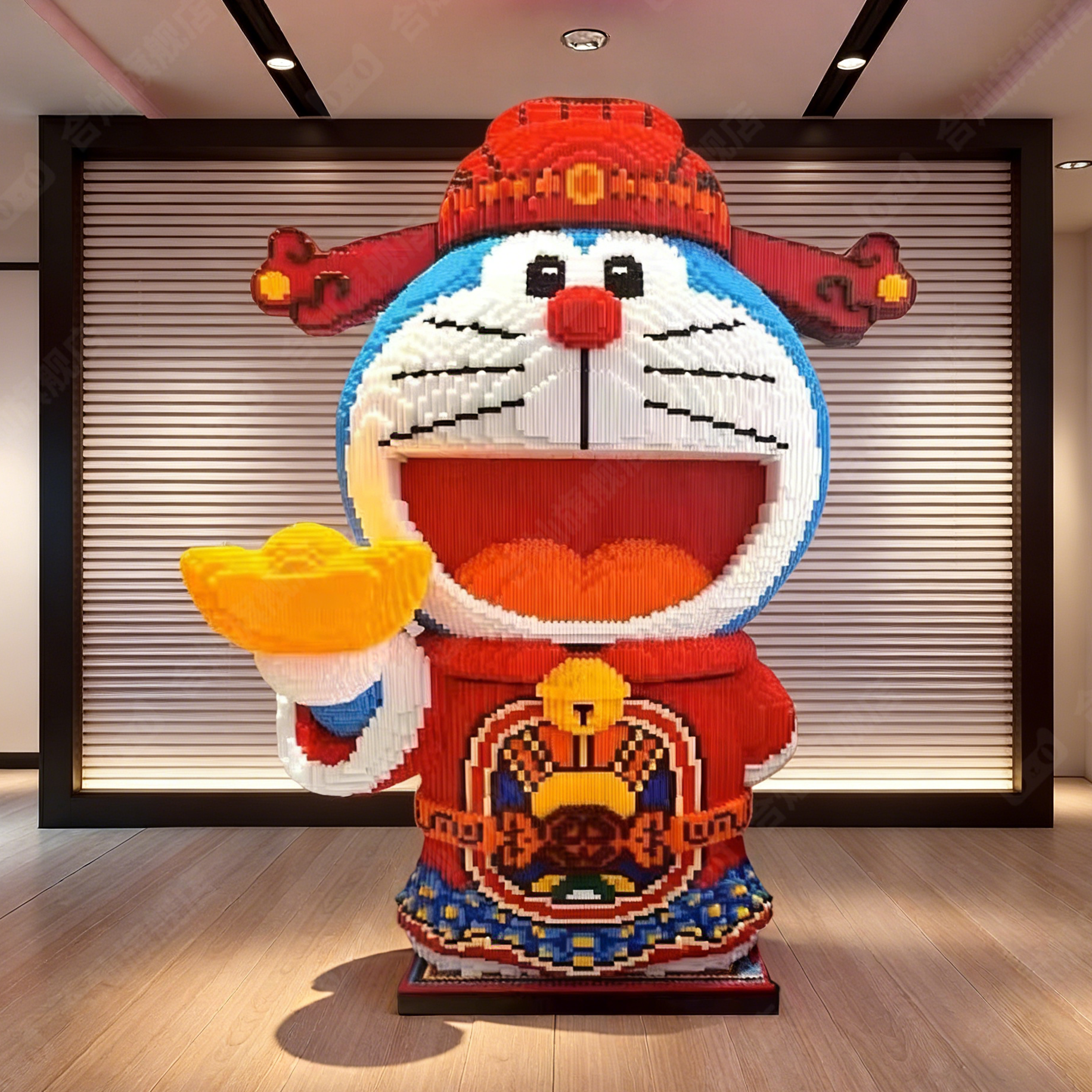 【超大机器猫】新年招财积木礼物