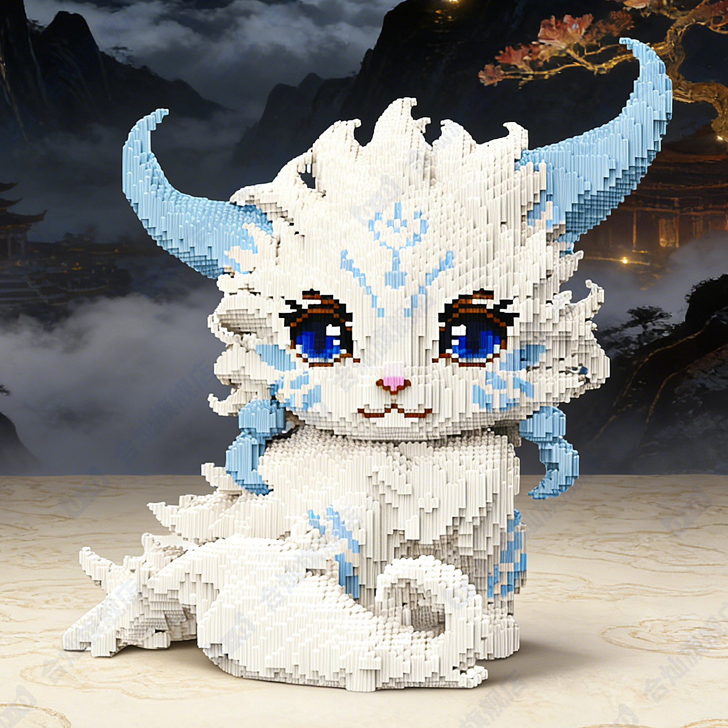 新款山海经白泽积木玩具摆件拼装儿童益智拼图高颜值女孩生日礼物,玩具/童车/益智/积木/模型,普通塑料积木,淘宝优惠券,粉丝福利购,淘宝优惠卷