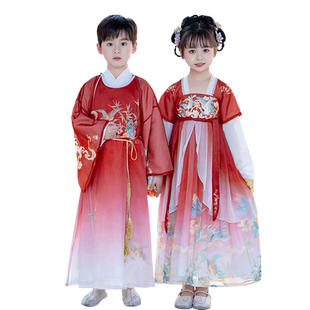 汉服男童国风春秋款儿童国学服古风古装女童超仙帅气唐装2025新款