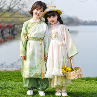 汉服男童女童折洋汉衷洛丽塔小少爷公主裙唐装中国风儿童演出服春
