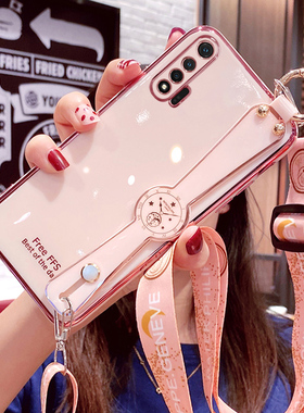 适用华为nova6手机壳nove6se腕带保护5G版es硅胶套novo全包防摔4G软壳nowa女N6个性note网红斜挎挂绳潮新款in