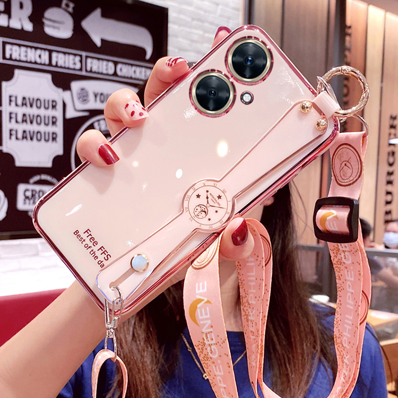 华为畅享60pro斜挎腕带电镀壳ins