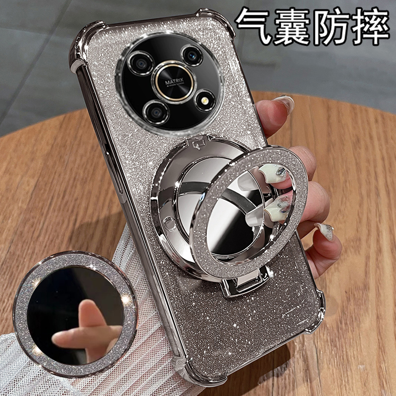 适用华为荣耀X40gt手机壳X40gt竞速版保护硅胶套ADT一AN00气囊全包防摔honor透明软外壳ANOO女新款x4o带镜子