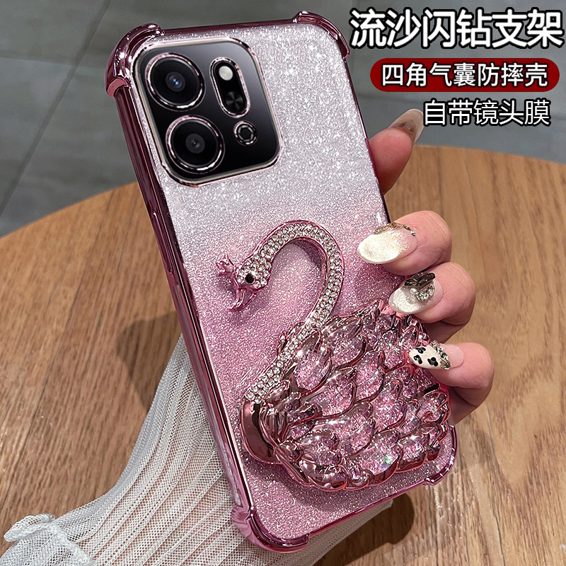 华为荣耀play9T手机壳带流沙支架