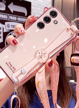适用三星A14手机壳A14 5G腕带保护硅胶套A146P/DSN斜挎挂绳galaxya全包A145g防摔软壳sma女samsunga创意samsu