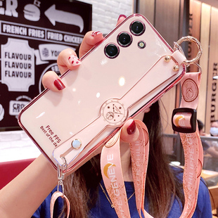 适用三星A14手机壳A14 5G腕带保护硅胶套A146P/DSN斜挎挂绳galaxya全包A145g防摔软壳sma女samsunga创意samsu
