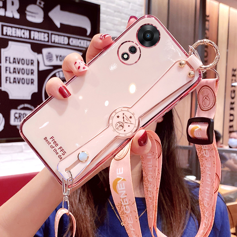 适用oppoA58手机壳oppo A58x腕带保护5G硅胶套opa全包oppa防摔opopa软壳opooa女网红x5g可爱585g新款斜挎挂绳