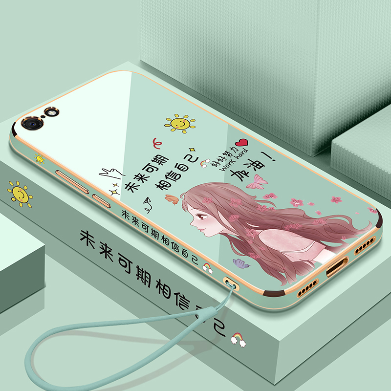 适用iphone6手机壳6s保护6plus硅胶套苹果7镜头全包ip8防摔8puls软壳7p直边6sp女生外壳i6六i8八i7七网红6p新