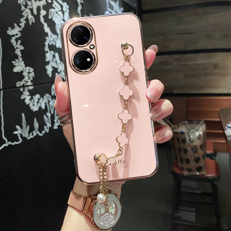 华为P50E硅胶网红带手链条防摔壳