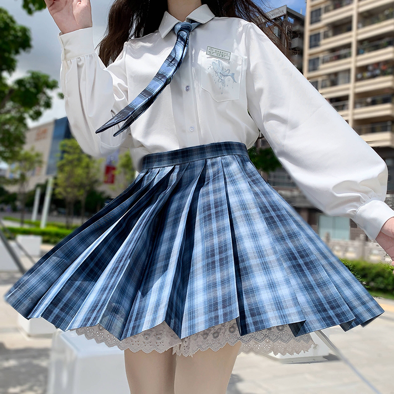 御茶家原创鲸屿JK格裙