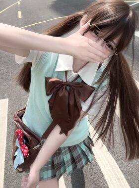 御茶家巧心薄荷格裙JK制服套装