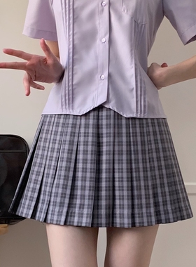 御茶家新款 薰岛中紫色JK格裙 正版原创jk制服套装狗短裙子春夏秋