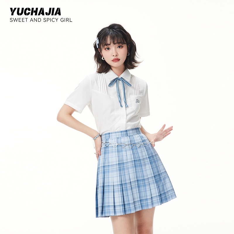 御茶家正版冰岛格裙原创日制校供jk格裙套装秋季格裙半身百褶裙