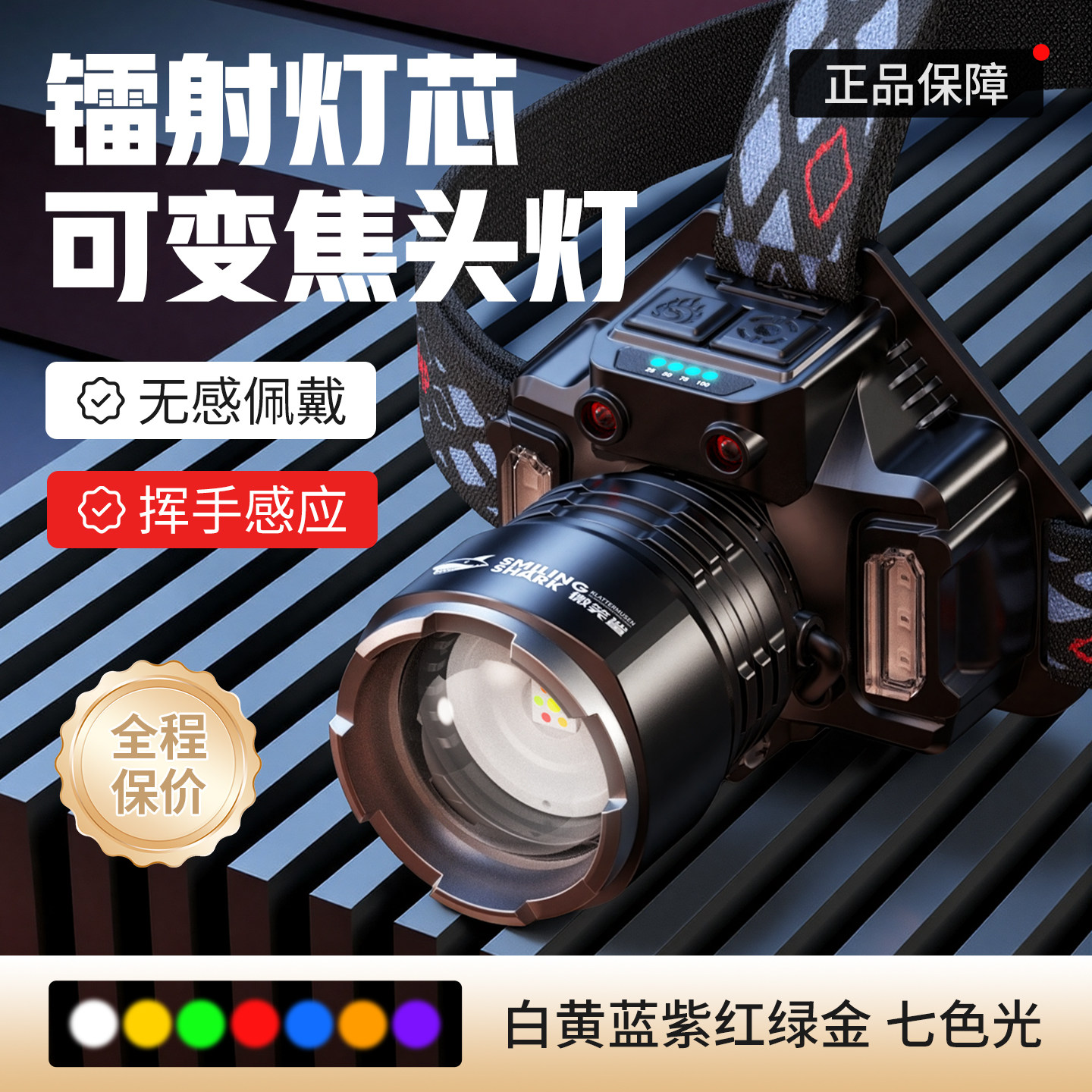 头灯超长续航100小时2026新款头戴式强光充电户外登山钓鱼照明灯