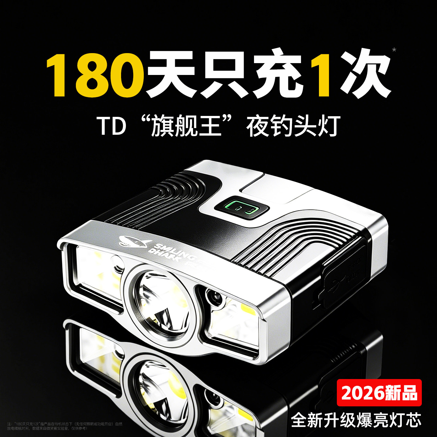 头灯钓鱼专用超长续航100小时头戴式强光充电新款夜钓感应帽夹灯