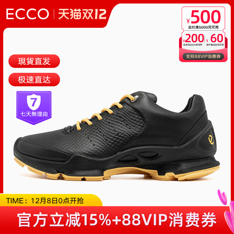 ECCO爱步男鞋运动鞋25年秋季新款双色鞋带跑步鞋健步BIOMC800434