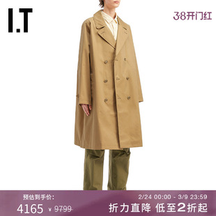 IT nanamica男装中长款翻领大衣新款复古质感双排扣风衣长外套