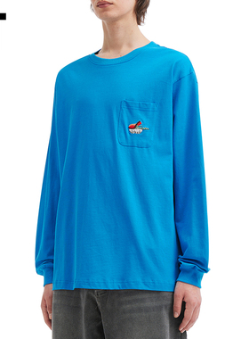 IT Evisen Skateboards男装纯色长袖T恤新款简约休闲圆领内搭上衣