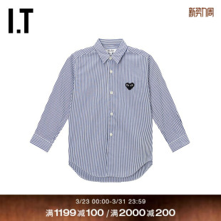 COMME des GARCONS川久保玲童装 衬衫 PLAY 长袖 爱心刺绣 CDG