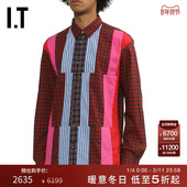 CDG SHIRT男装 COMME des GARCONS 彩色布贴格纹衬衫 时髦解构感