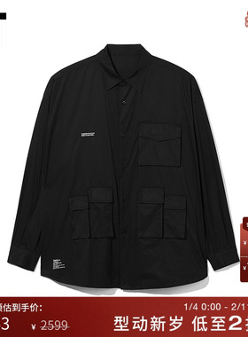IT FreshServise男装长袖衬衫新款街潮工装风多口袋装饰H117EXML