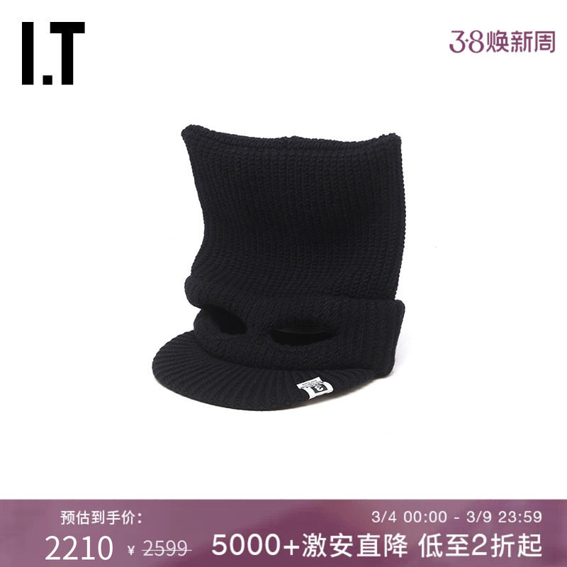 IT Mihara Yasuhiro女款平檐针织帽新款个性趣味冷帽毛线帽4002BL