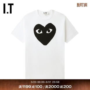 COMME PLAY des GARCONS川久保玲情侣爱心logo装 T恤 饰短袖 CDG