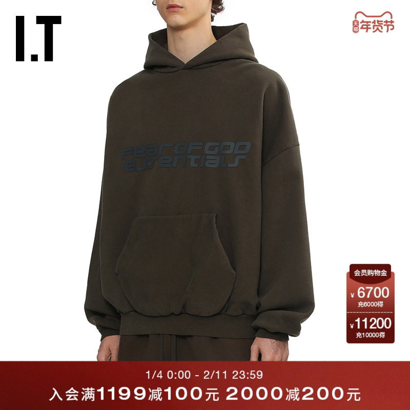 IT ESSENTIALS男装宽松连帽卫衣新款潮流型男连帽衫上衣926563MQ,男装,卫衣,淘宝优惠券,粉丝福利购,淘宝优惠卷