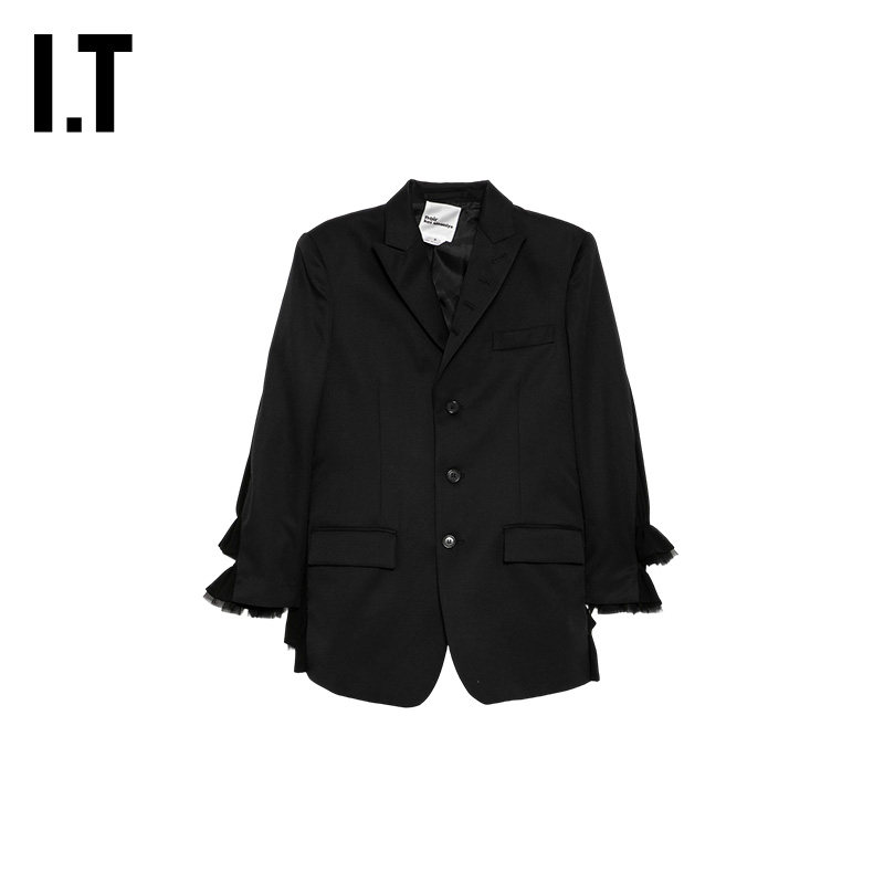 IT noir kei ninomiya女装西装夹克新款材质拼接西服外套3QJ002XQ