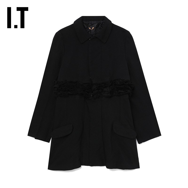 IT CDG COMME DES GARCONS COMME DES GARCONS女立体褶饰大衣外套