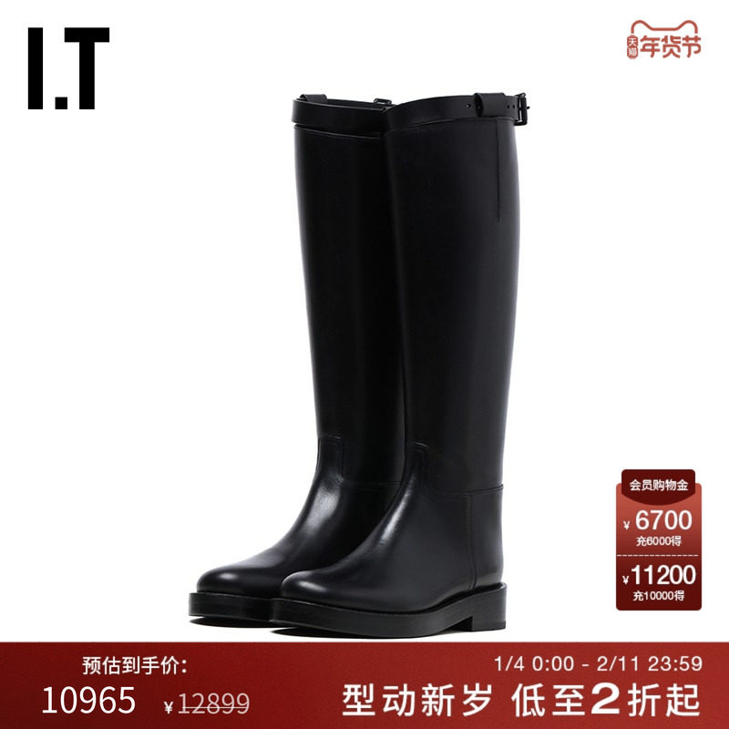 IT Ann Demeulemeester女款及膝靴新品时髦甜酷平底骑士靴01370I,女鞋,骑士靴,淘宝优惠券,粉丝福利购,淘宝优惠卷