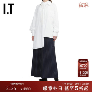 IT CDG COMME des GARCONS女不对称叠层假两件衬衫新款时尚设计感