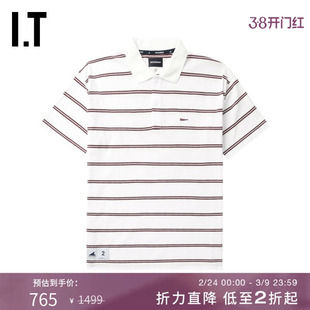 IT DESCENDANT男装条纹短袖polo衫新款复古文艺宽松上衣SCSM27MM