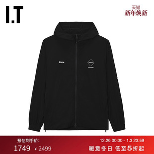 连帽拉链夹克新款 BRISTOL男装 休闲户外风纯色薄外套 F.C.REAL