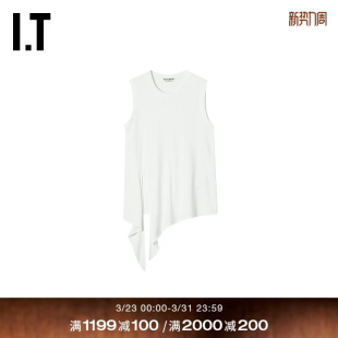 上衣新款 圆领无袖 Anderson女装 系结下摆背心T恤J0284PXQ