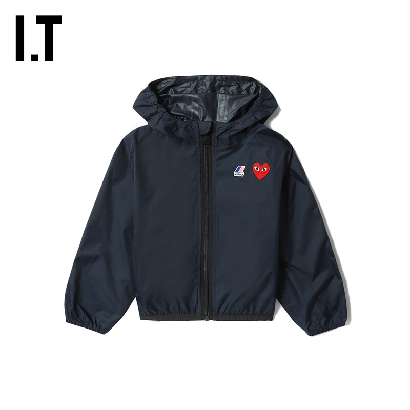 it cdg play comme des garcons川久保玲童装连帽拉链夹克外套