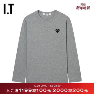 COMME PLAY des GARCONS川久保玲情侣款 T恤 爱心缝饰长袖 CDG