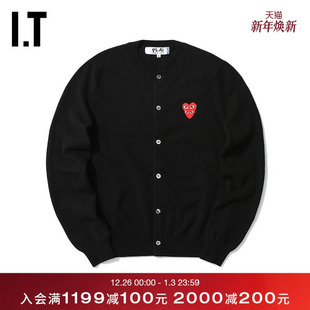 COMME PLAY des GARÇONS川久保玲女装 爱心刺绣 针织开衫 CDG