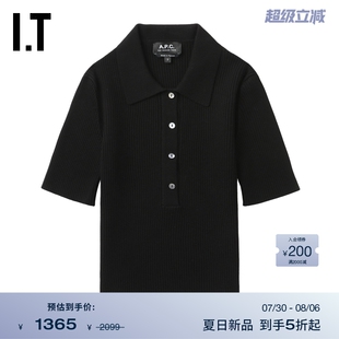 时尚 针织衫 新款 罗纹毛衣23216XO 气质修身 A.P.C.女装 polo领短袖